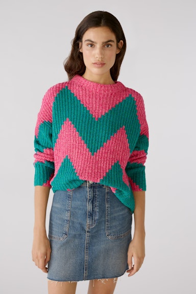 Bild 2 von Pullover Baumwollmischung in pink green | Oui