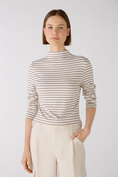 Bild 2 von Langarmshirt elastische Cotton-Modalqualität in white brown | Oui