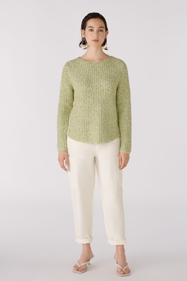 Bild 2 von NAOLIN Pullover cotton blend in green white | Oui