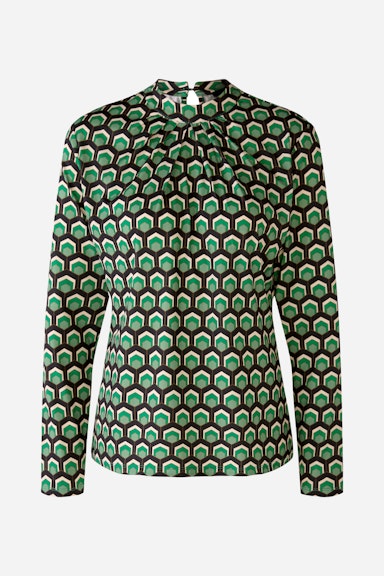 Bild 2 von Jersey blouse in flowing silky touch fabric in lt green grey | Oui