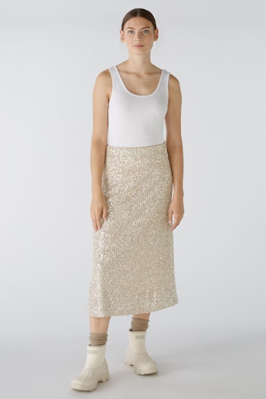 Bild 5 von Midi skirt stretch Allover Sequin in light silver | Oui