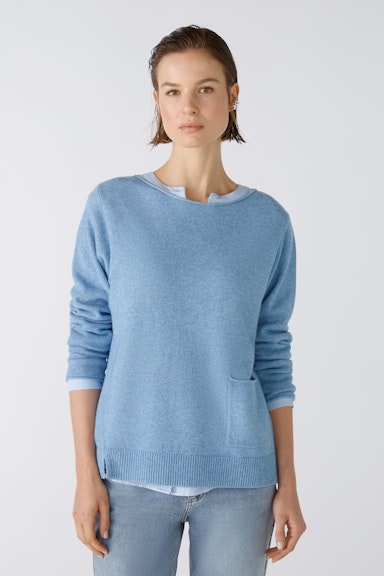Bild 2 von Pullover wool - Modal Blend in sky blue | Oui