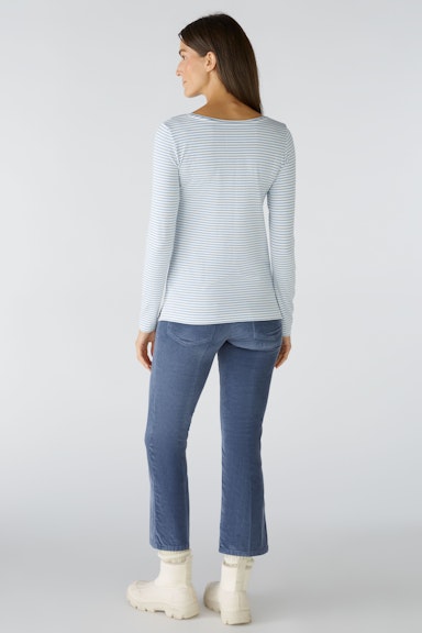 Bild 3 von Long-sleeved shirt cotton-modal blend in white blue | Oui