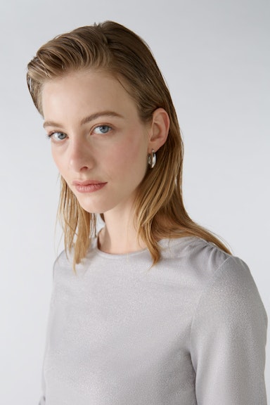 Bild 5 von Long-sleeved shirt viscose glossy blend in light grey | Oui