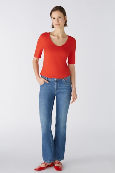 Bild 1 von T-Shirt elastische Cotton-Modalqualität in aura orange | Oui