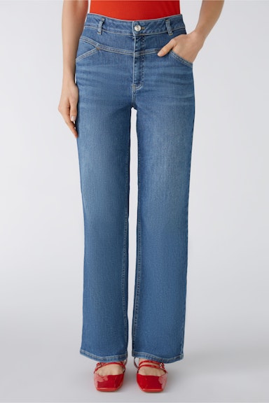 Bild 2 von Jeans THE STRAIGHT Wide Leg, mid waist, regular in darkblue denim | Oui