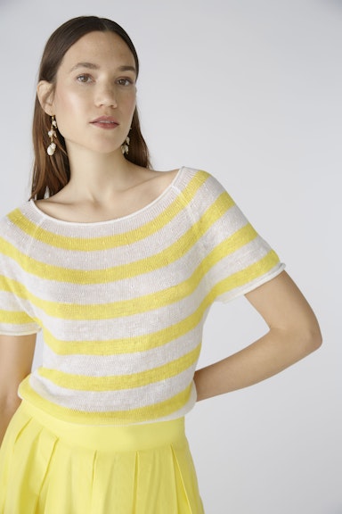 Bild 5 von Raglan pullover 100% linen in white yellow | Oui