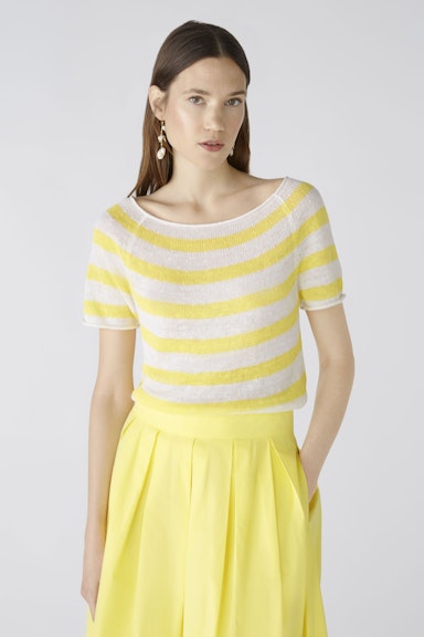 Bild 1 von Raglan pullover 100% linen in white yellow | Oui