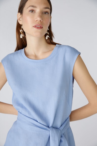 Bild 6 von Midi dress linen-cotton patch in light blue | Oui