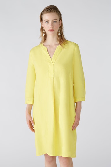 Bild 2 von A-line dress linen and cotton patch in yellow | Oui