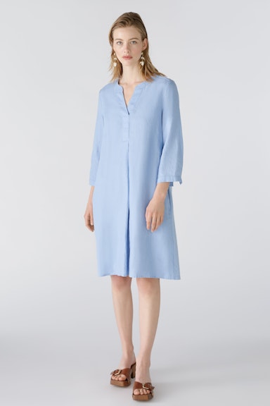 Bild 1 von A-line dress linen and cotton patch in light blue | Oui