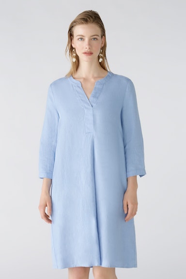 Bild 2 von A-line dress linen and cotton patch in light blue | Oui