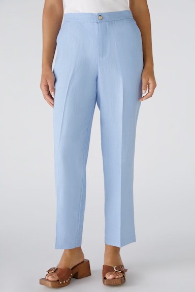 Bild 2 von Linen trousers mid waist , cropped in light blue | Oui