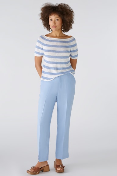 Bild 5 von Linen trousers mid waist , cropped in light blue | Oui