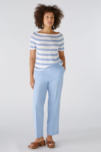Bild 1 von Linen trousers mid waist , cropped in light blue | Oui