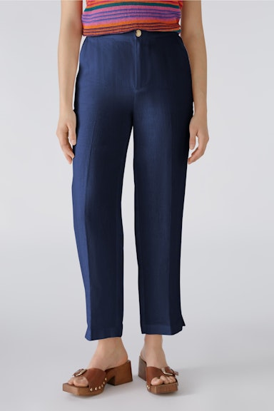 Bild 2 von Linen trousers mid waist , cropped in darkblue | Oui
