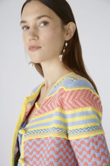 Bild 4 von Cardigan 100% cotton in lt blue yellow | Oui