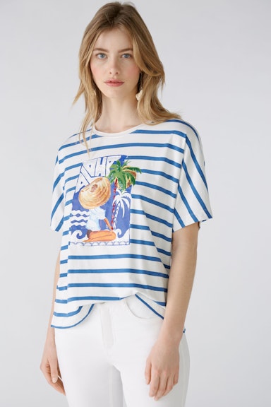 Bild 5 von T-Shirt elastische Baumwolle in white blue | Oui