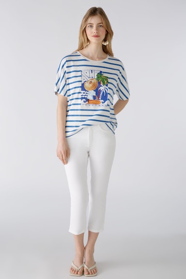 Bild 1 von T-Shirt elastische Baumwolle in white blue | Oui