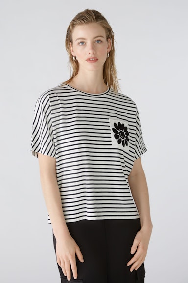 Bild 3 von T-Shirt Baumwoll - Modalmischung in white black | Oui