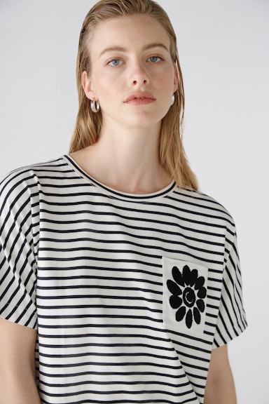 Bild 5 von T-Shirt Baumwoll - Modalmischung in white black | Oui