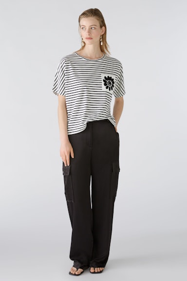 Bild 1 von T-Shirt Baumwoll - Modalmischung in white black | Oui