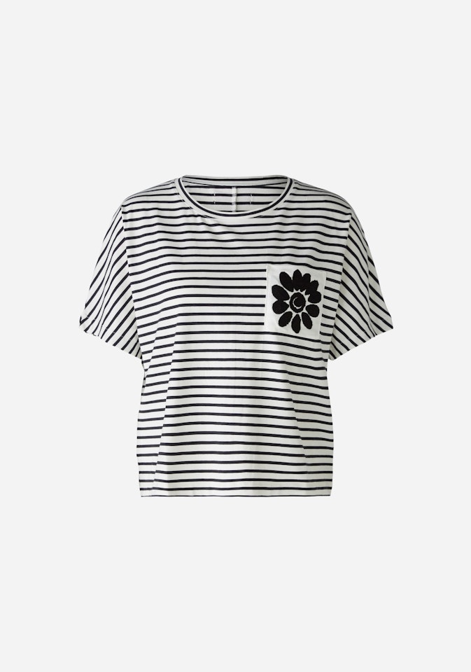 Bild 6 von T-Shirt Baumwoll - Modalmischung in white black | Oui