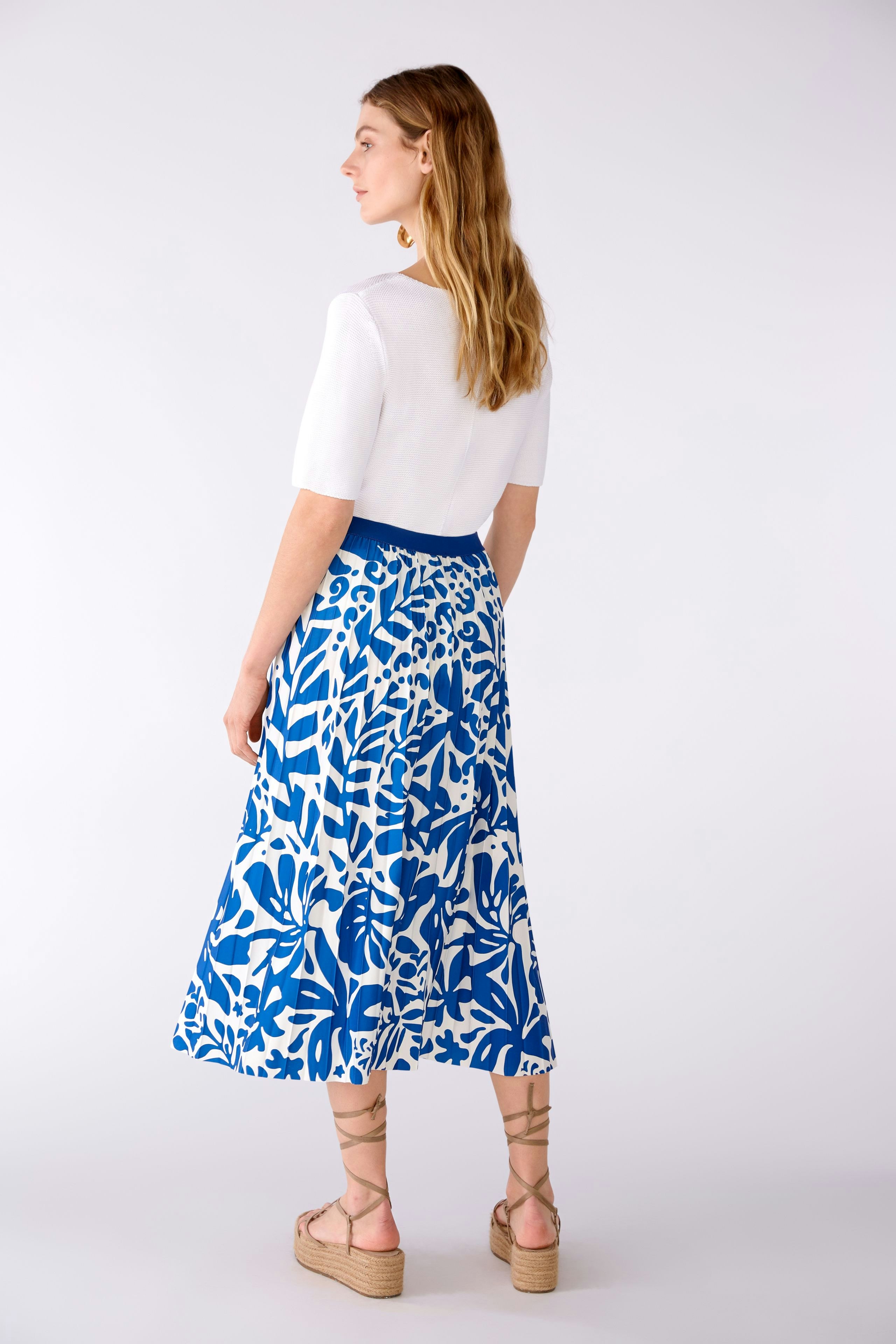 Bild 3 von Pleated skirt silky Touch quality in blue white | Oui