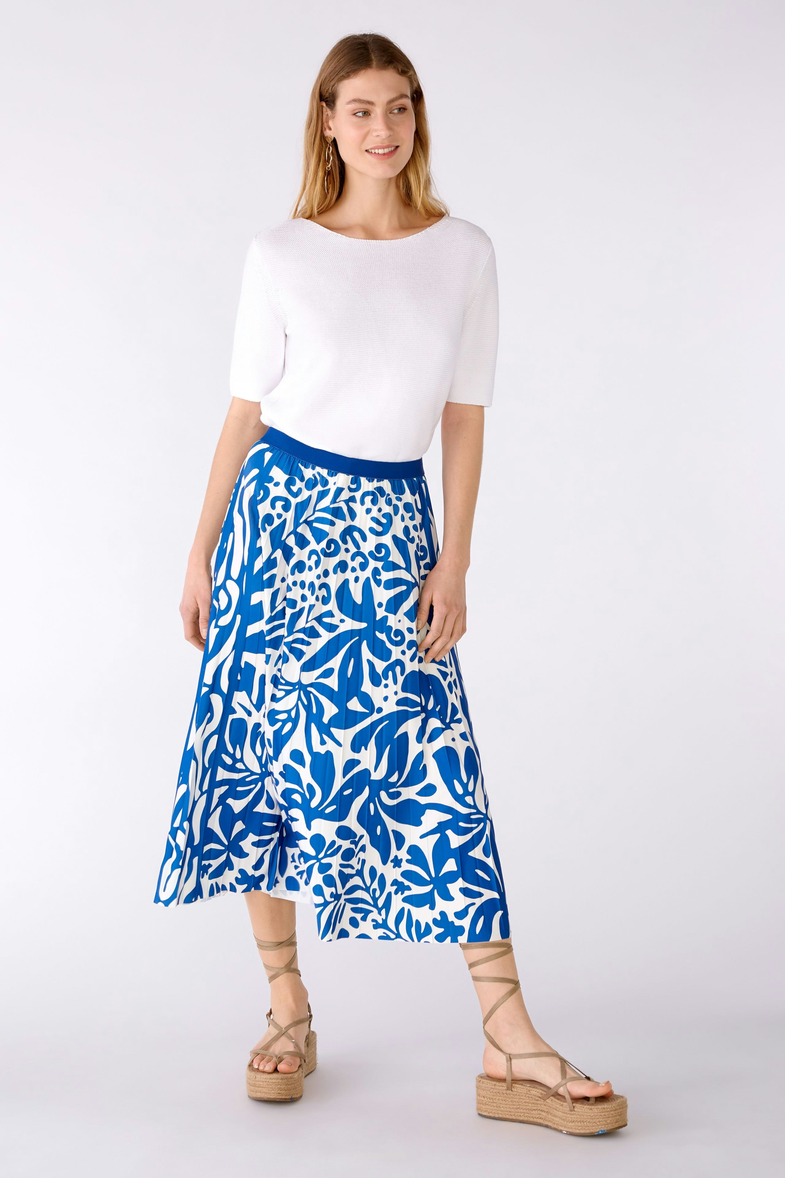 Bild 1 von Pleated skirt silky Touch quality in blue white | Oui