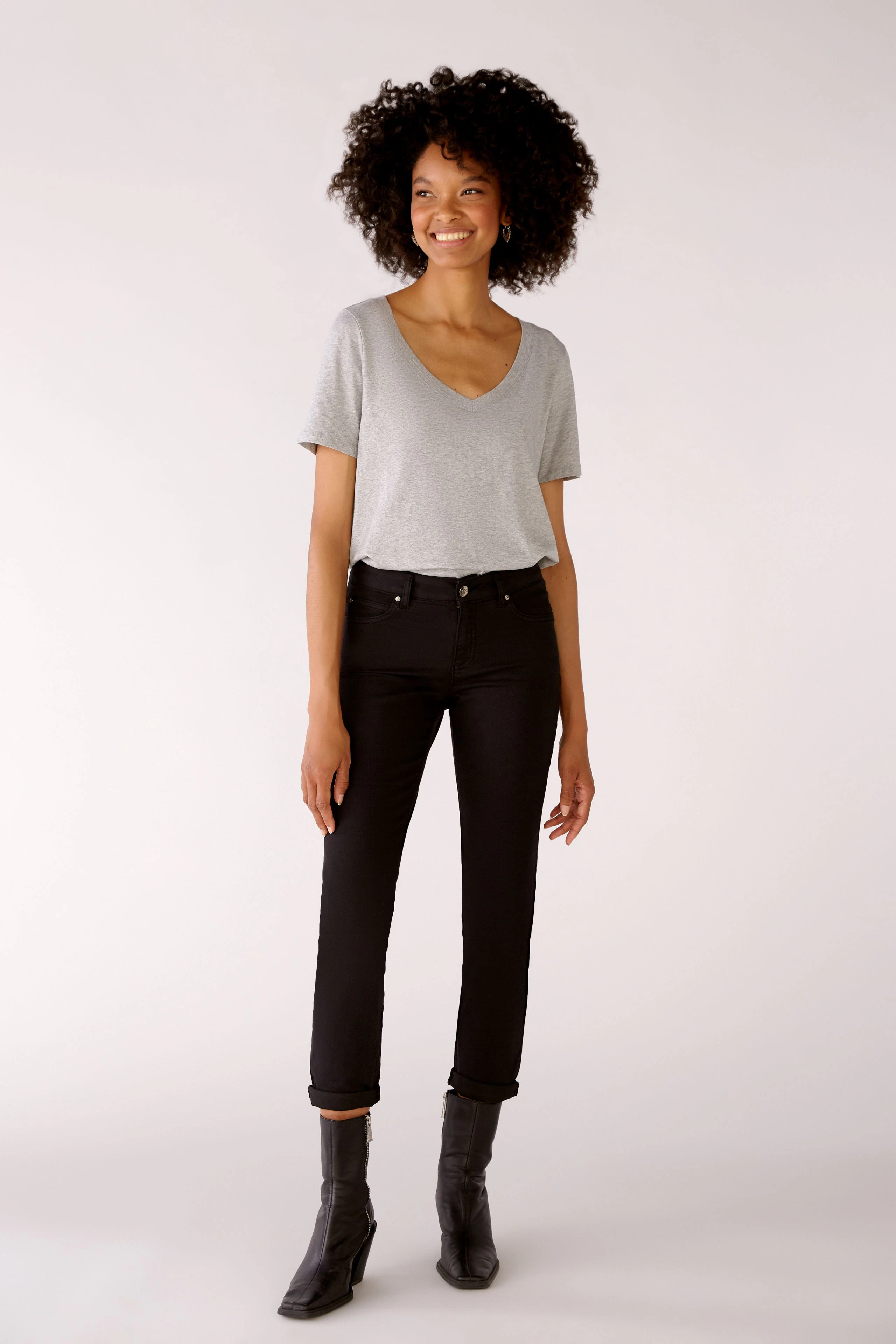 Image 2 of CARLI T-shirt 100% organic cotton in light grey | Oui