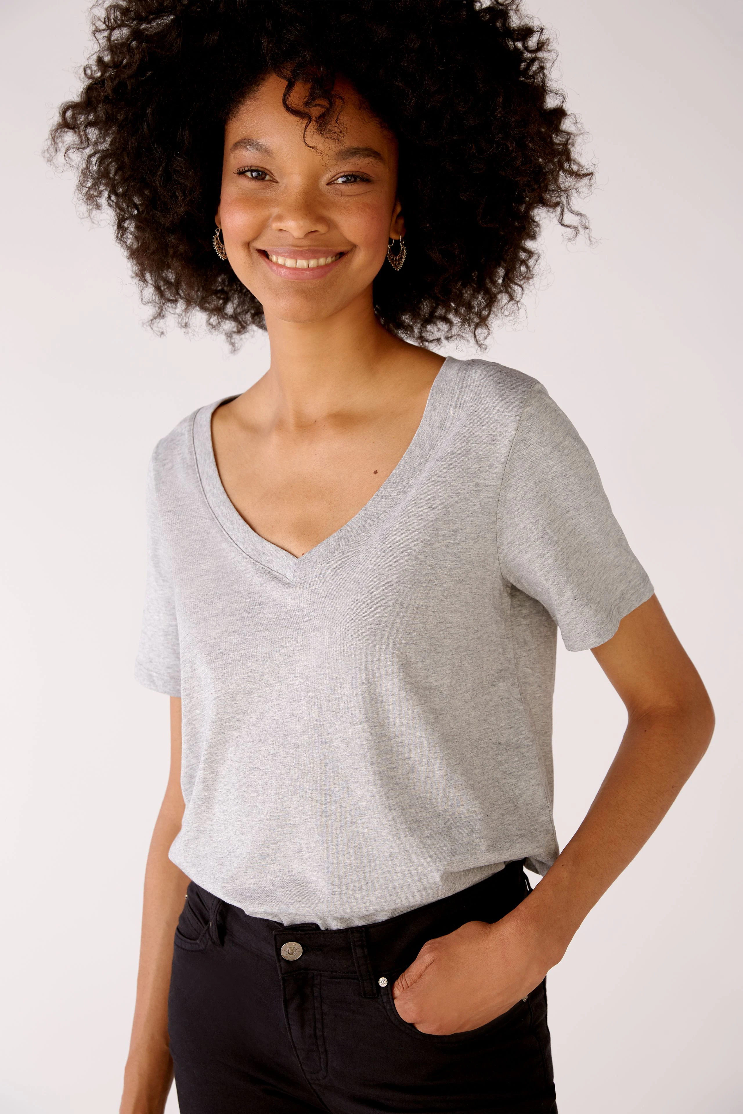 Image 6 of CARLI T-shirt 100% organic cotton in light grey | Oui