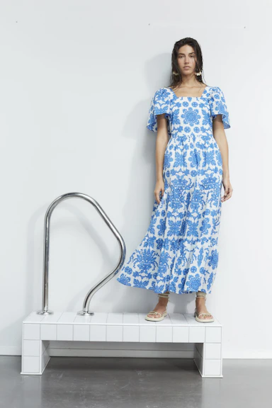 Maxikleid im Ornament Druck | OUI Onlineshop