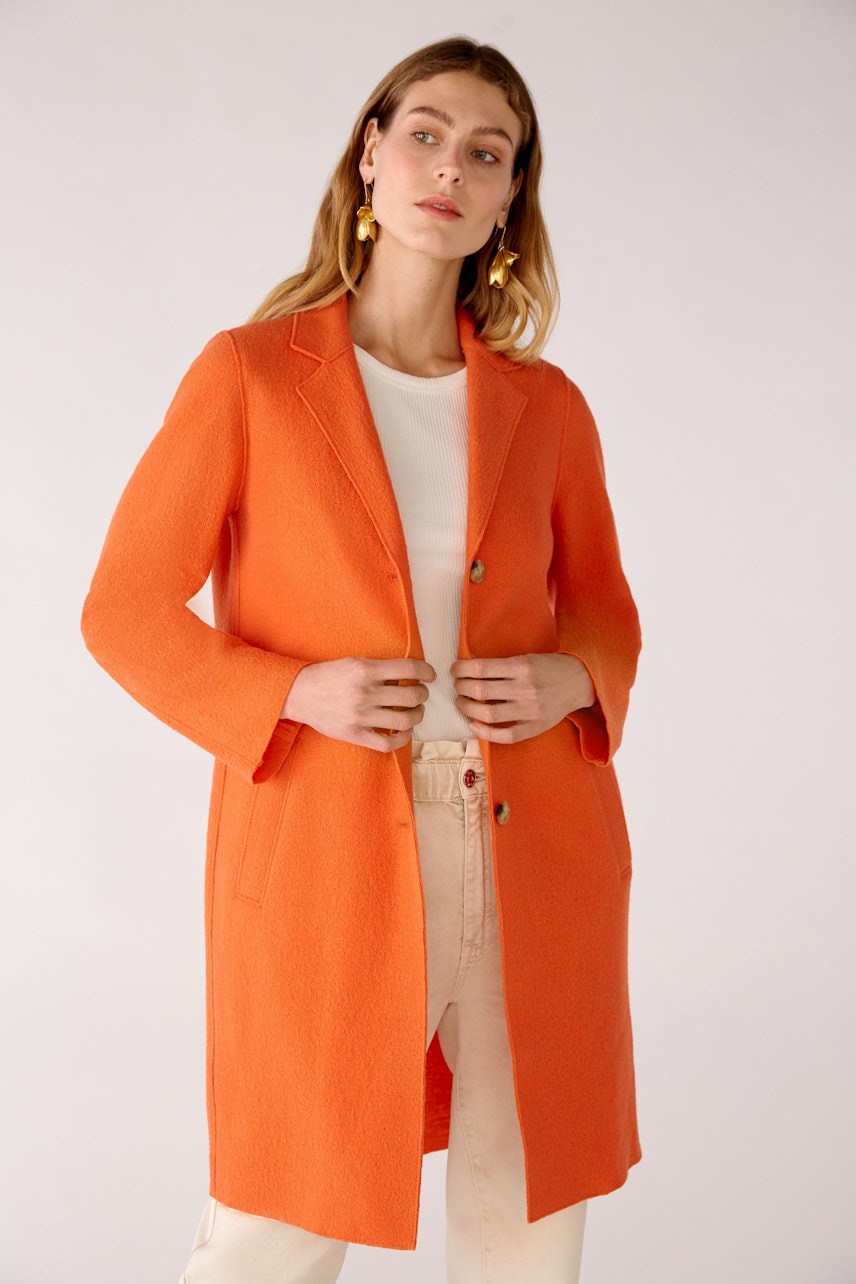 Bild 2 von MAYSON Mantel Boiled Wool - reine Schurwolle in vermillion orange | Oui