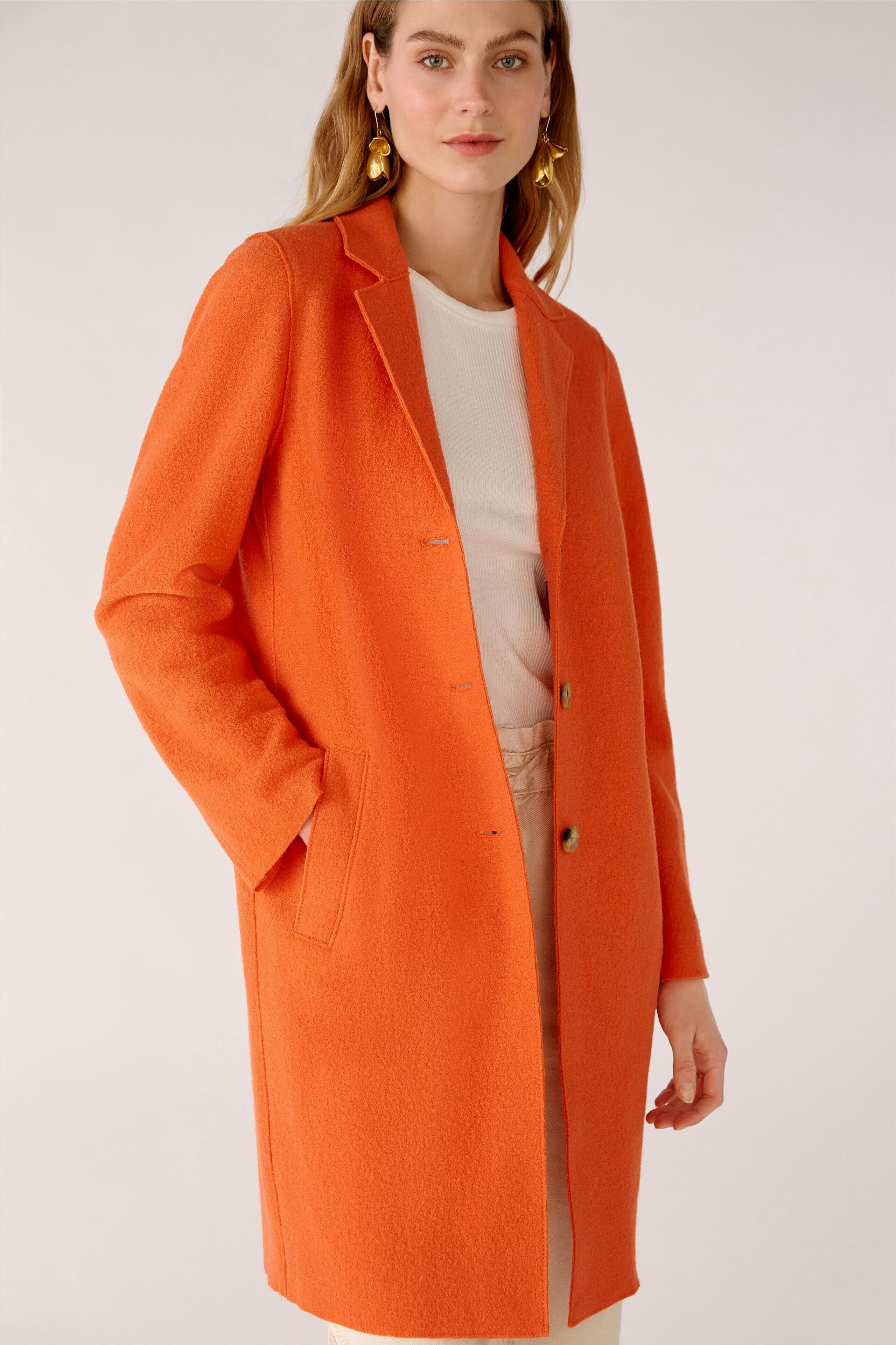 Bild 4 von MAYSON Mantel Boiled Wool - reine Schurwolle in vermillion orange | Oui