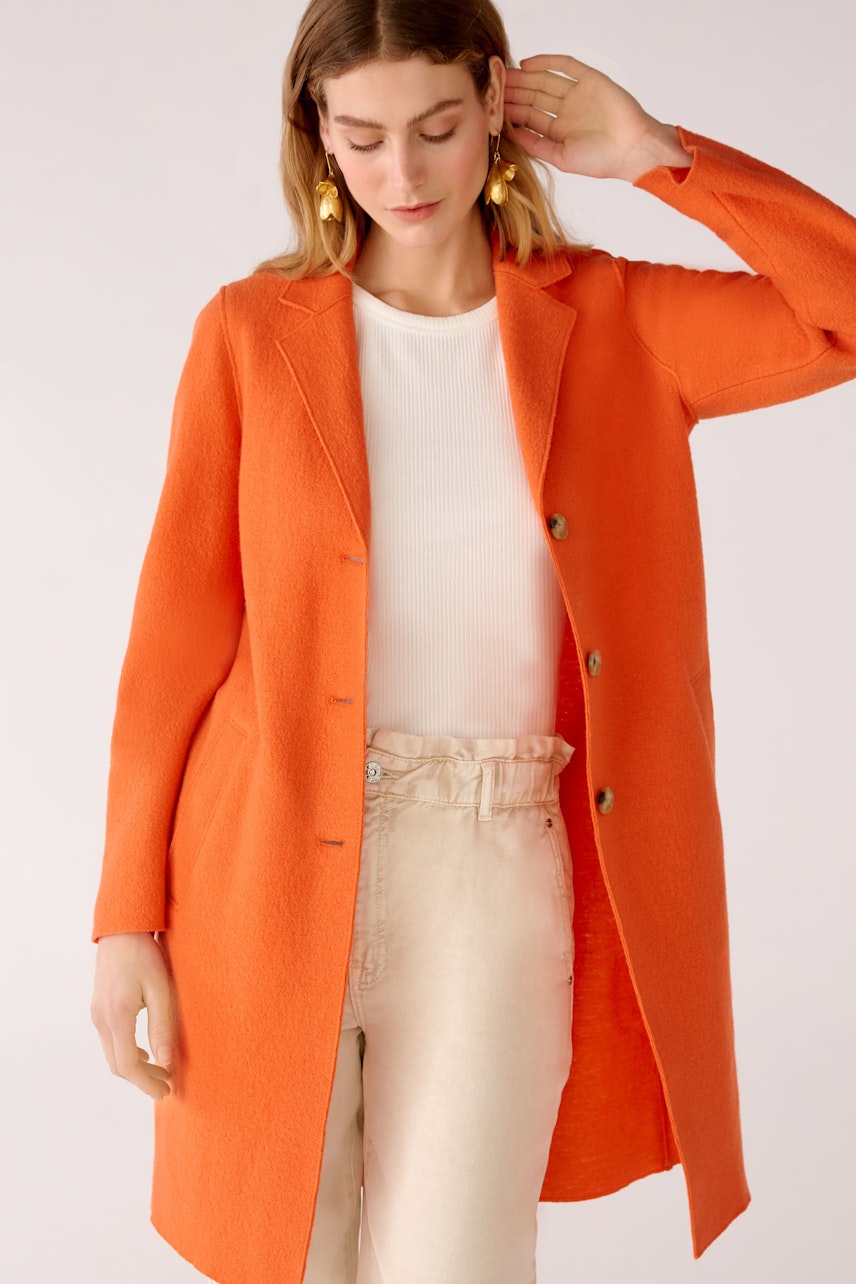 Bild 5 von MAYSON Mantel Boiled Wool - reine Schurwolle in vermillion orange | Oui