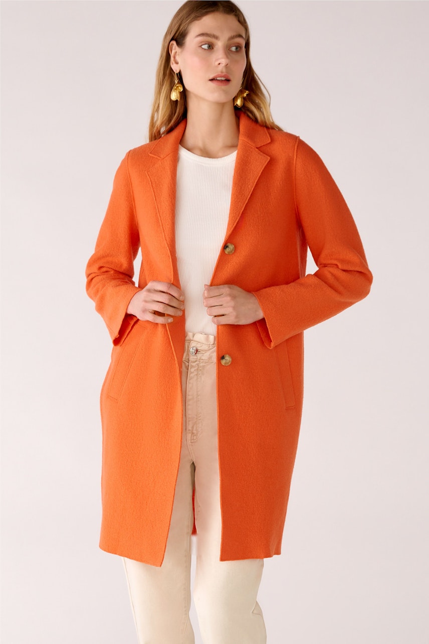 Bild 6 von MAYSON Mantel Boiled Wool - reine Schurwolle in vermillion orange | Oui