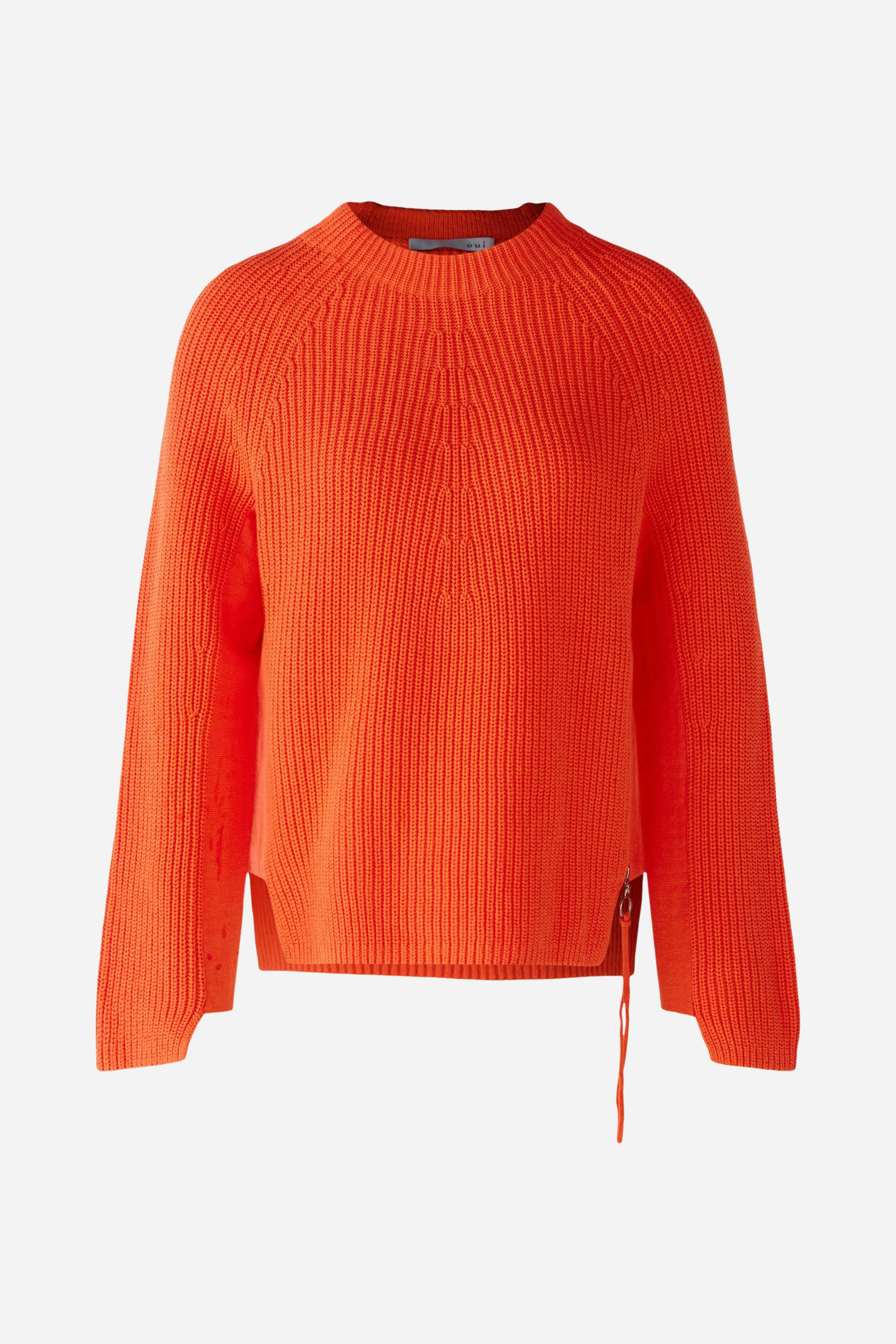 Bild 7 von RUBI Pullover with zip in vermillion orange | Oui