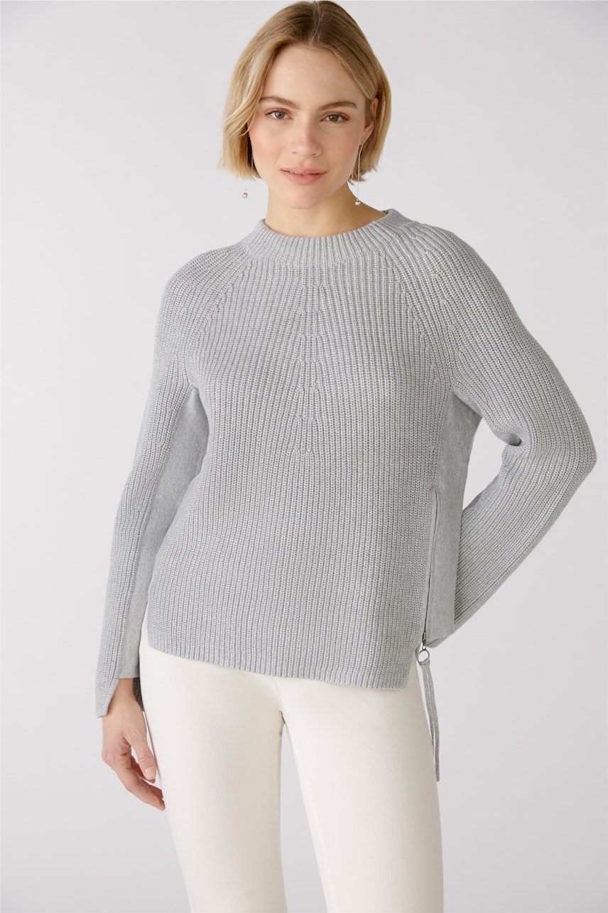 Bild 4 von RUBI Pullover with zip in light grey | Oui