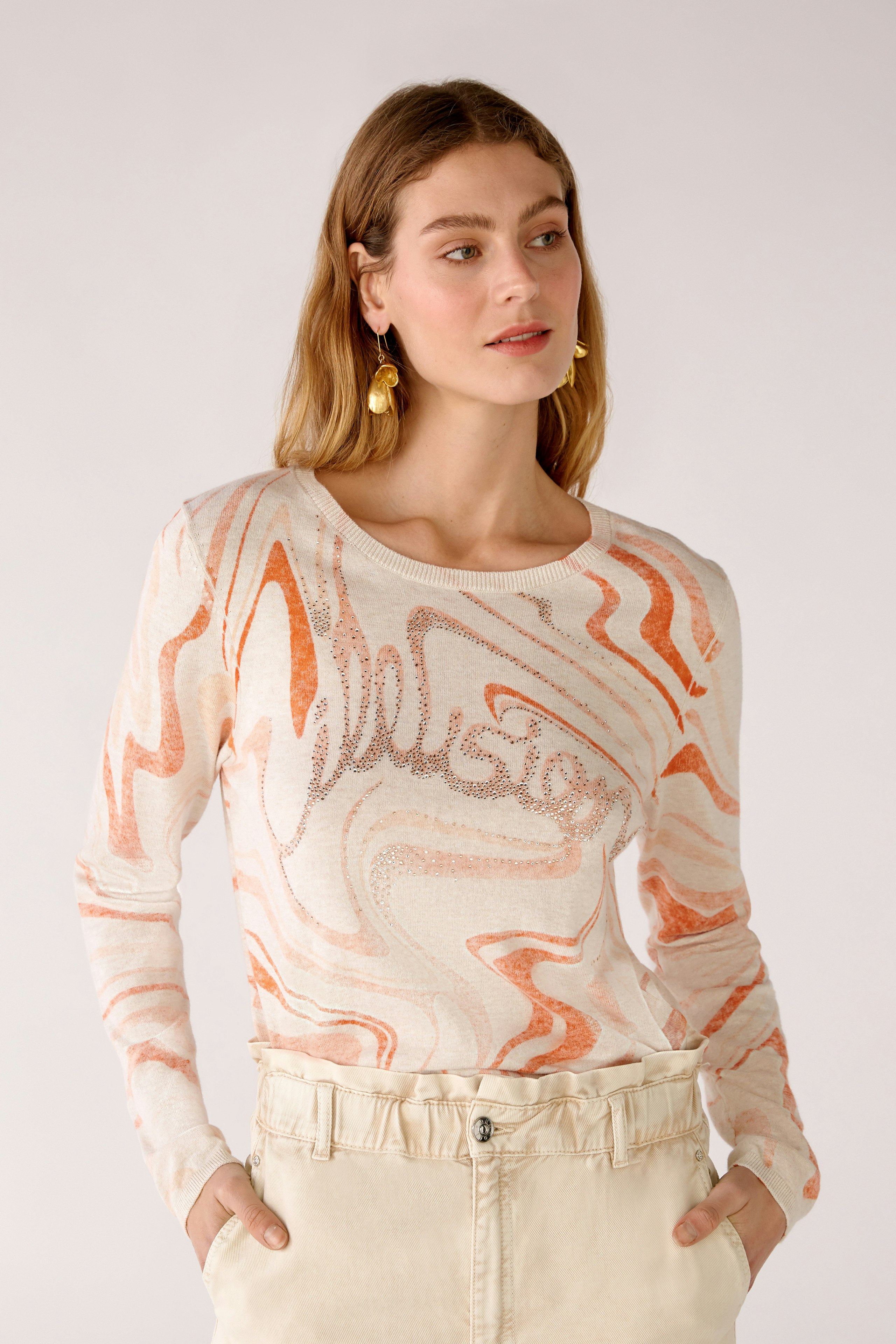 Bild 3 von Pullover mit Print in offwhite aprico | Oui