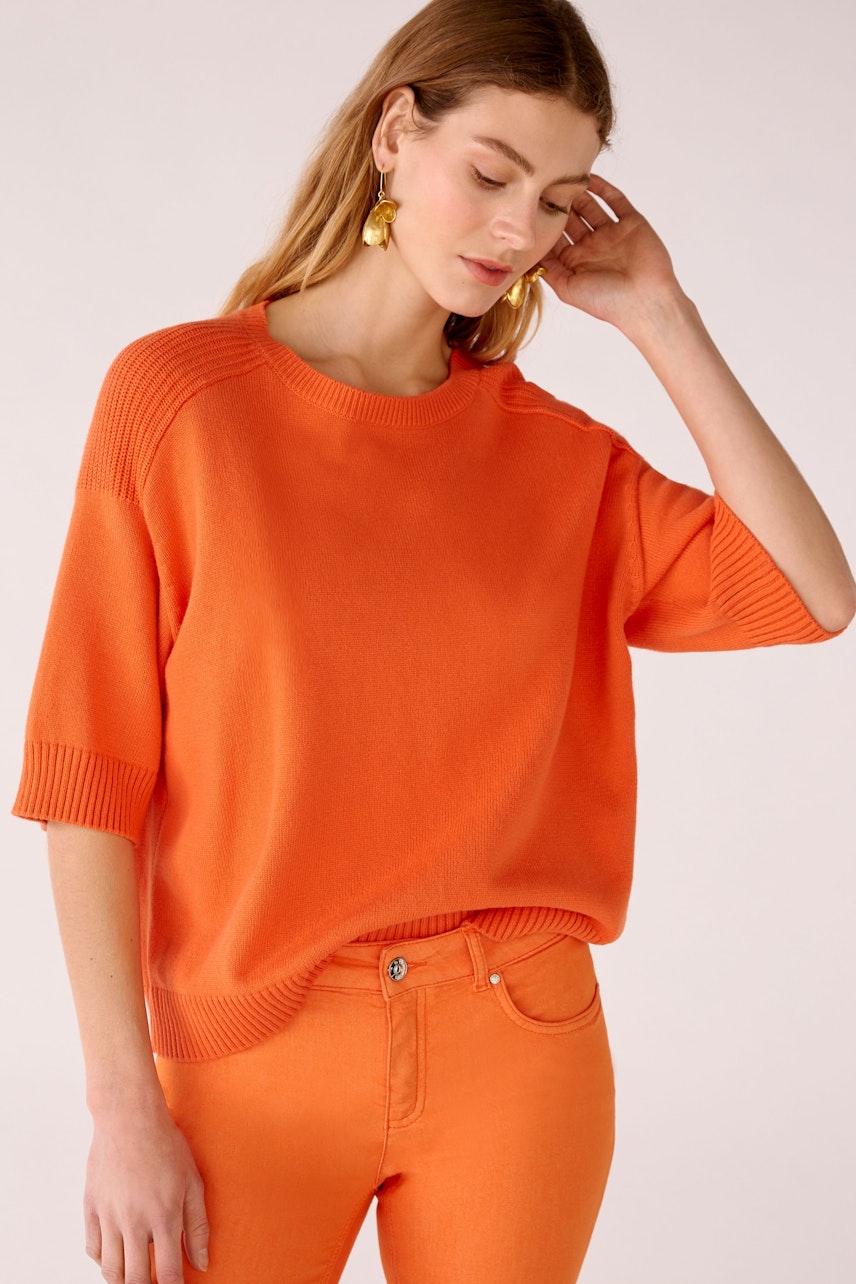 Bild 5 von Strickpullover in Baumwollmischung in vermillion orange | Oui