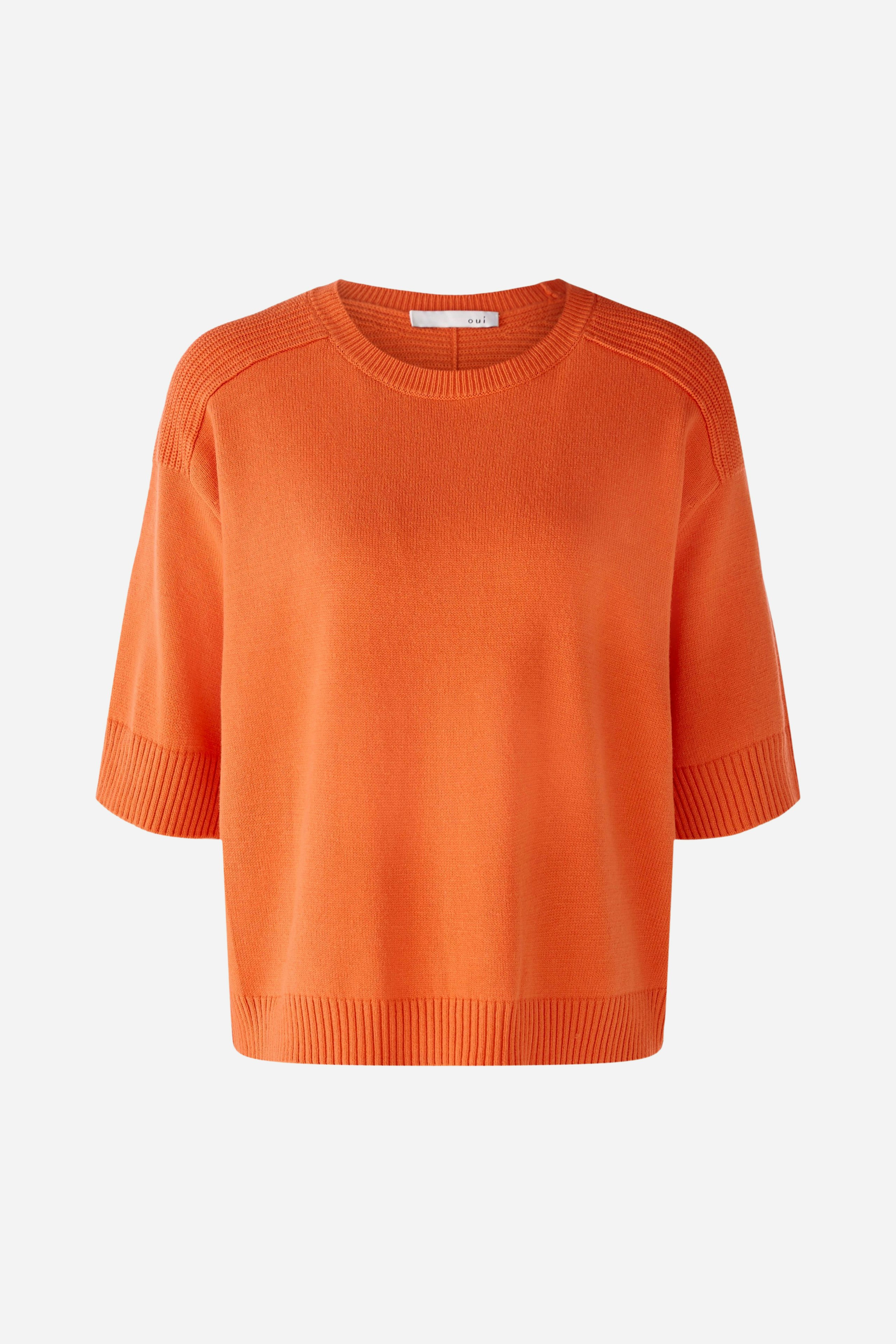Bild 7 von Knitted pullover in cotton blend in vermillion orange | Oui