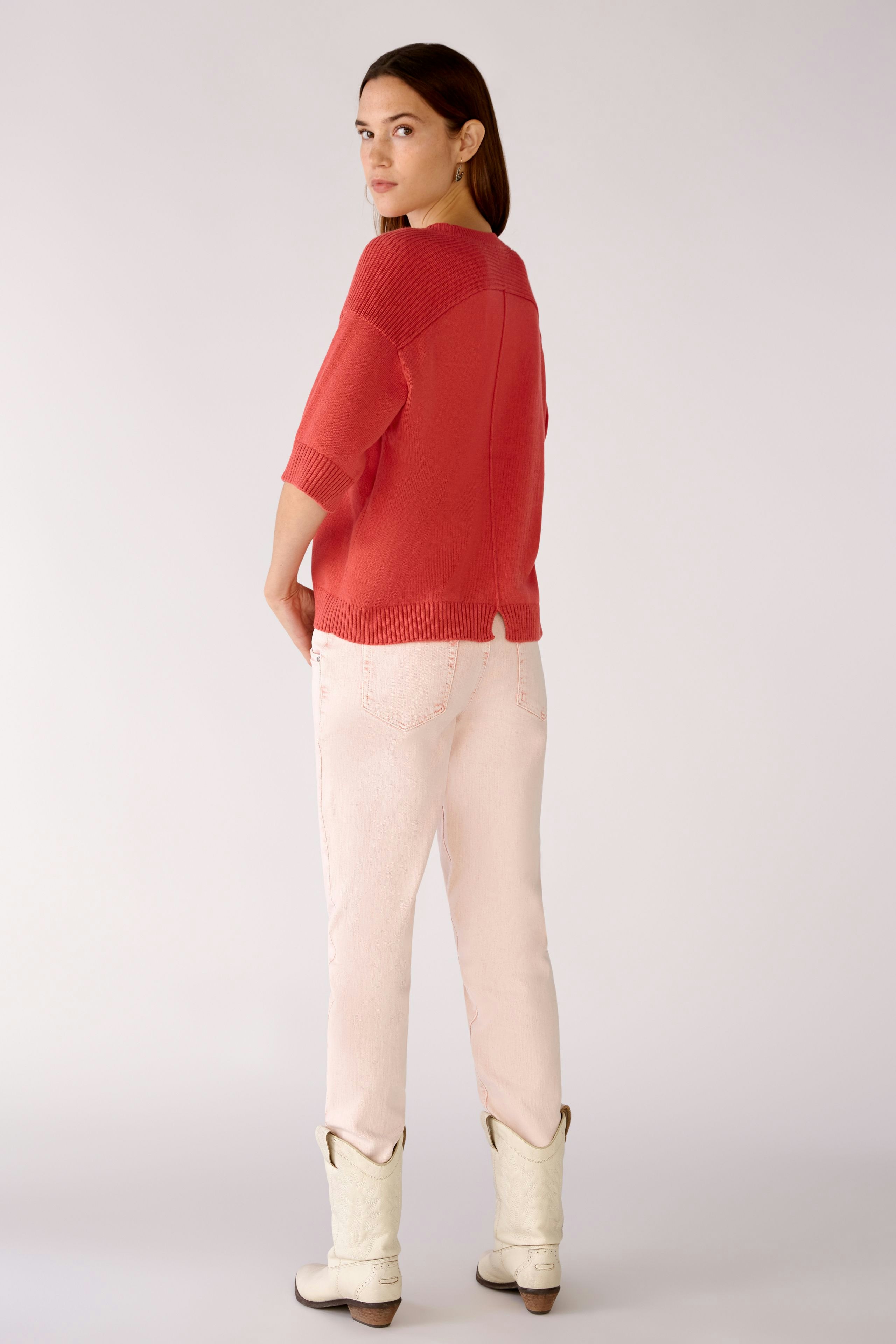 Bild 3 von Knitted pullover in cotton blend in red | Oui
