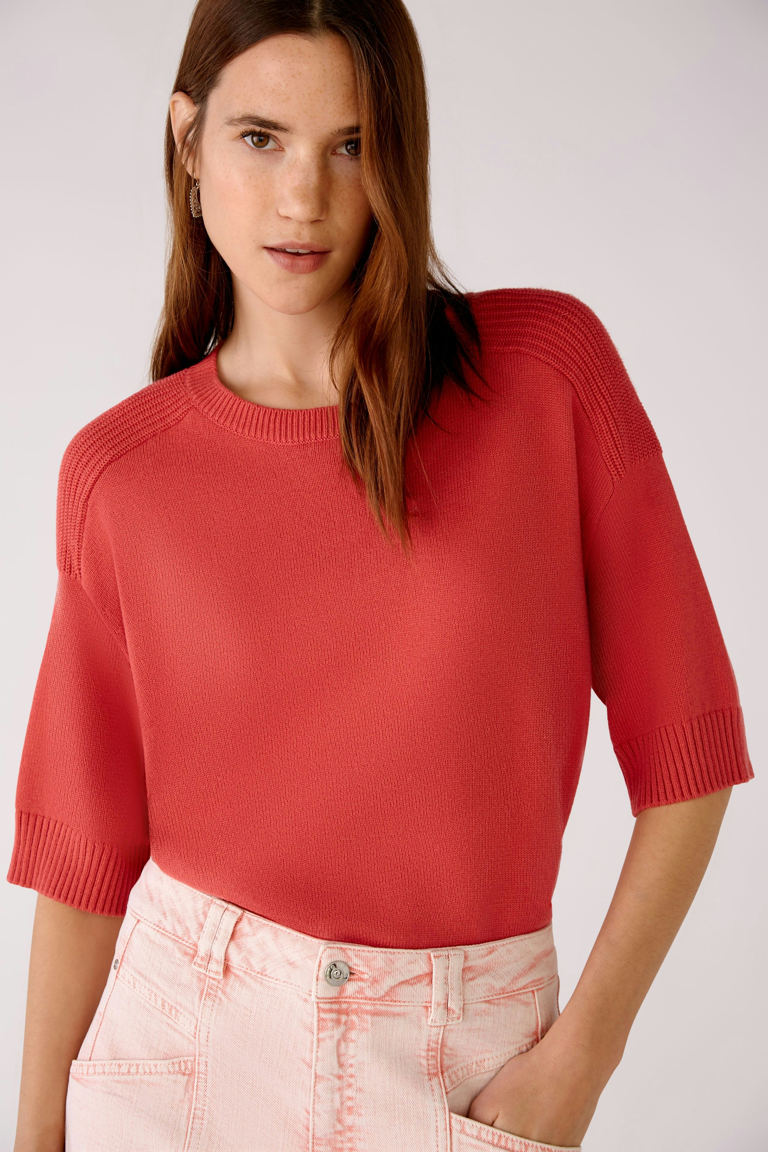 Bild 4 von Knitted pullover in cotton blend in red | Oui