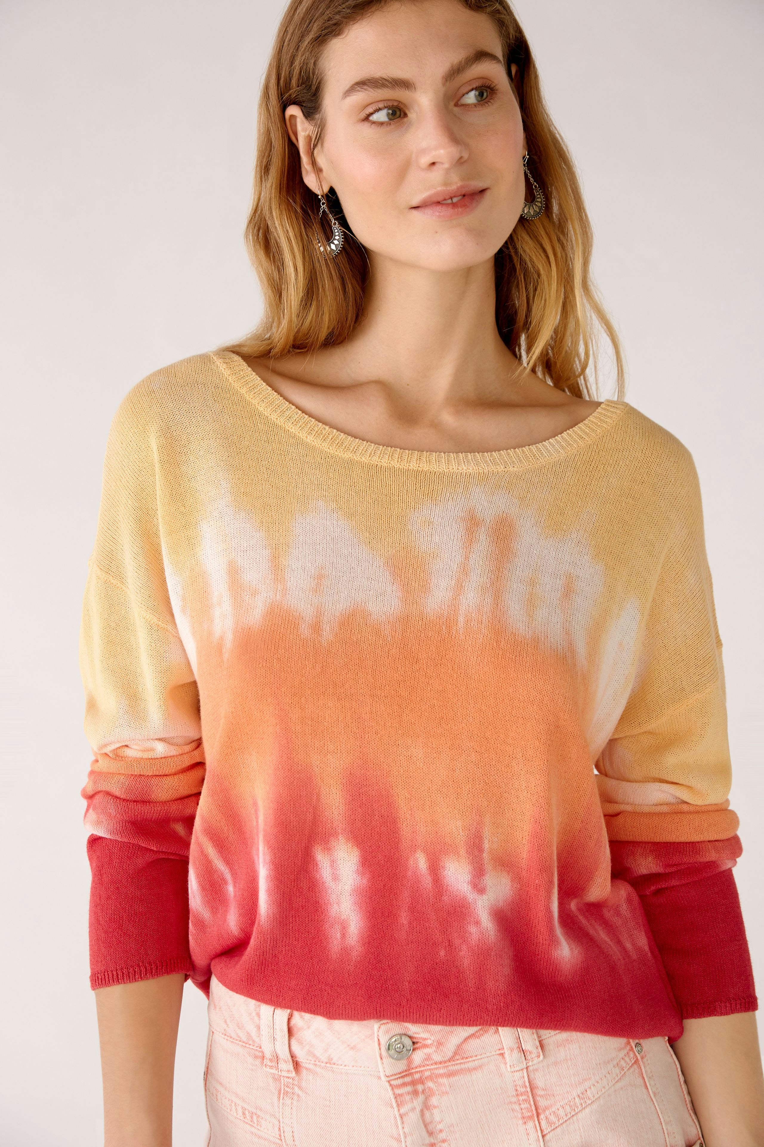 Bild 4 von Pullover in linen-cotton blend in red yellow | Oui