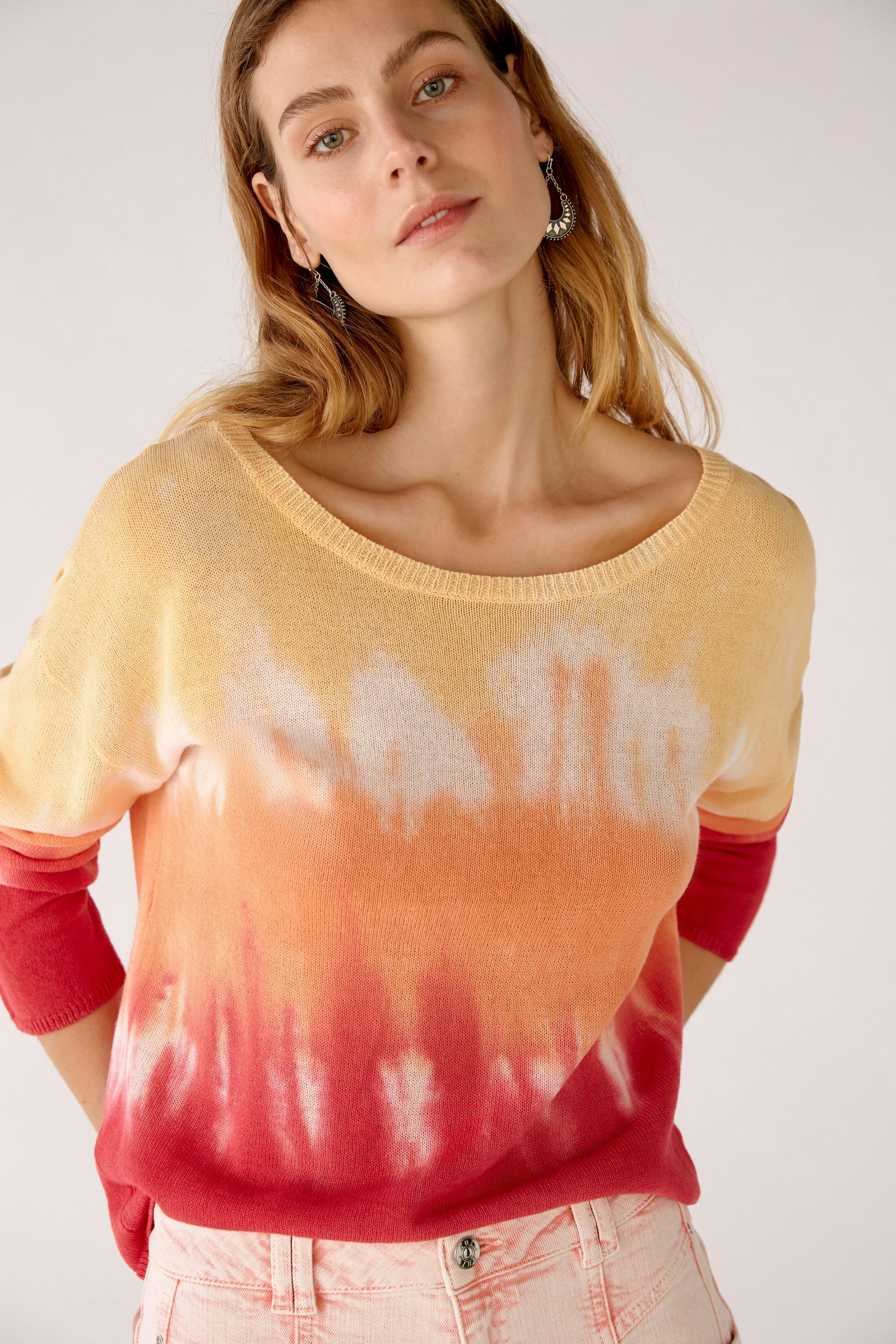 Bild 5 von Pullover in linen-cotton blend in red yellow | Oui