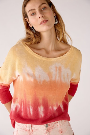 Bild 5 von Pullover in linen-cotton blend in red yellow | Oui