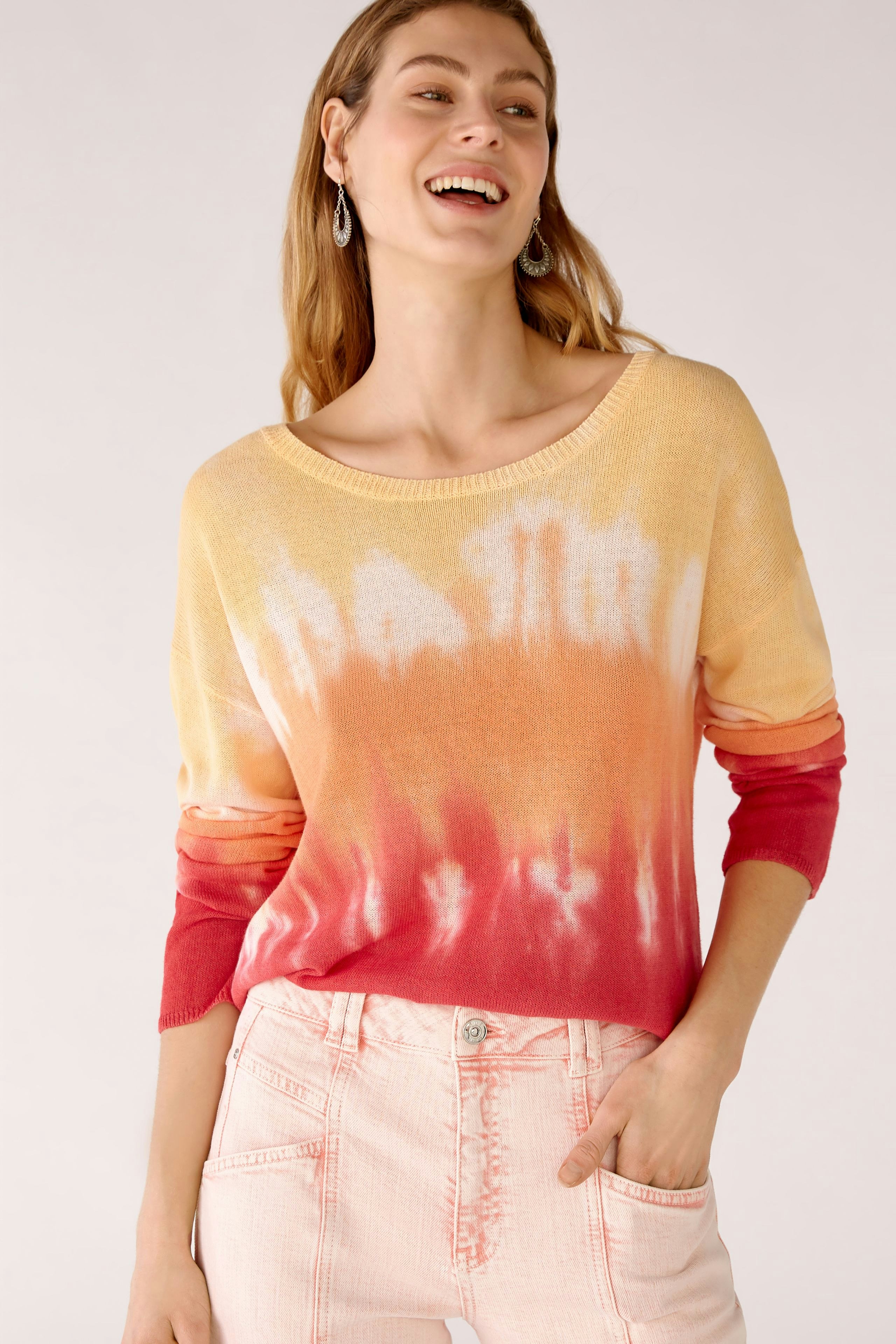 Bild 6 von Pullover in linen-cotton blend in red yellow | Oui