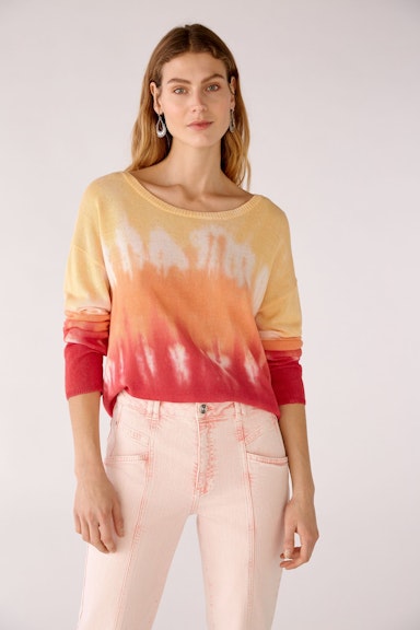 Bild 1 von Pullover in linen-cotton blend in red yellow | Oui