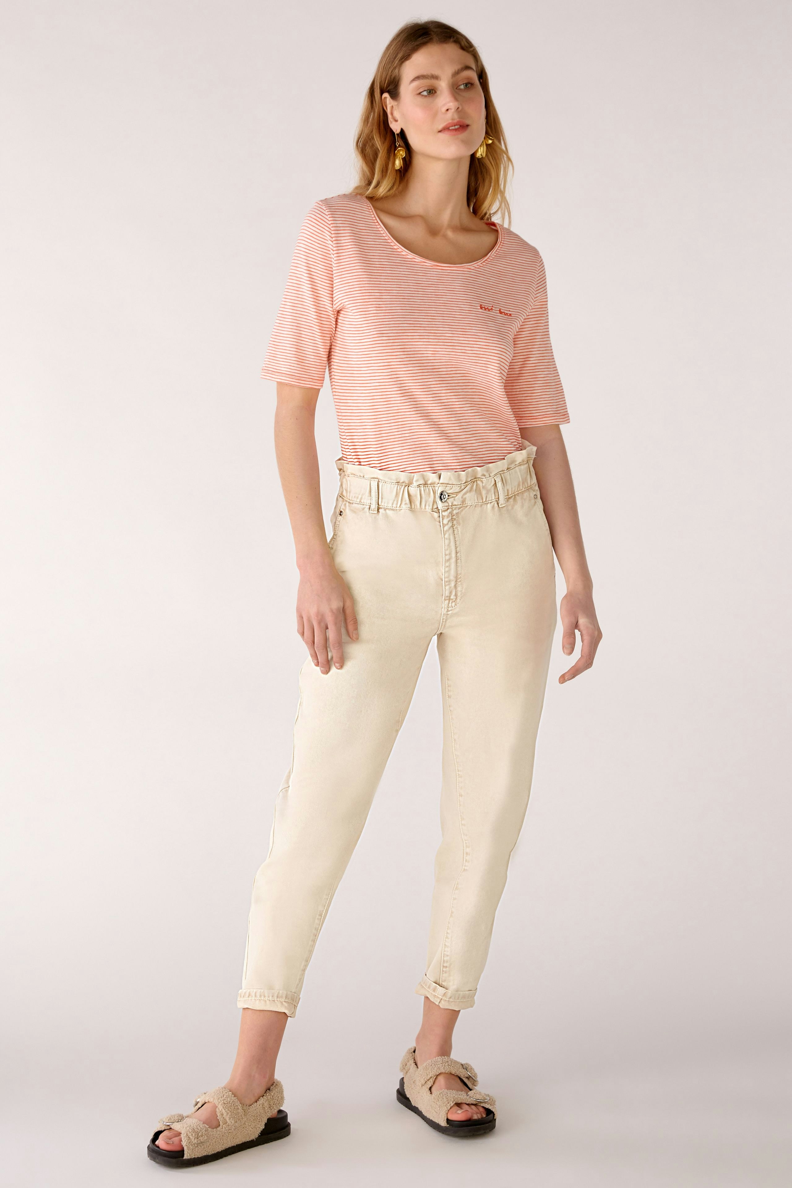 Bild 2 von T-shirt with stripes in white yellow | Oui