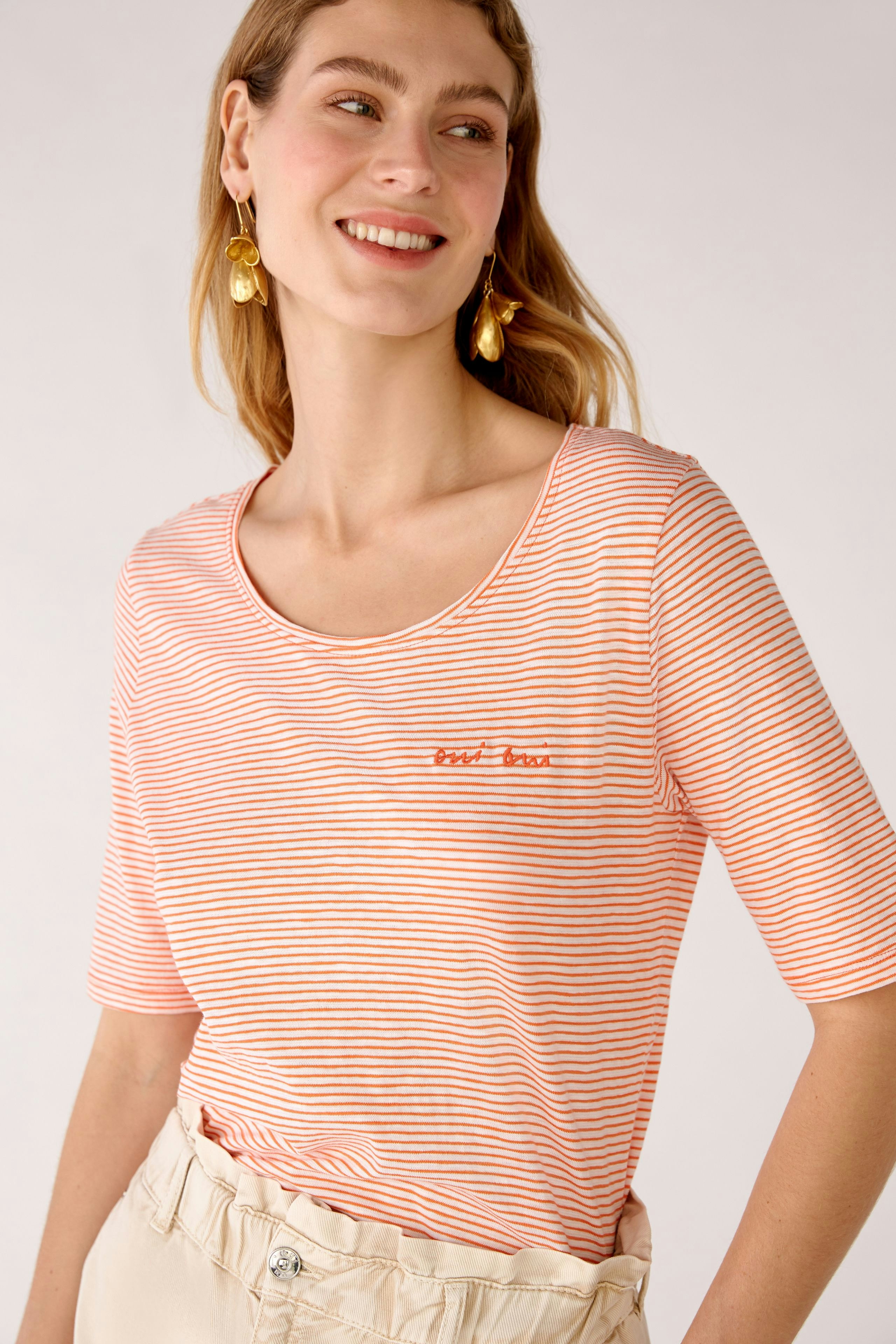 Bild 4 von T-shirt with stripes in white yellow | Oui